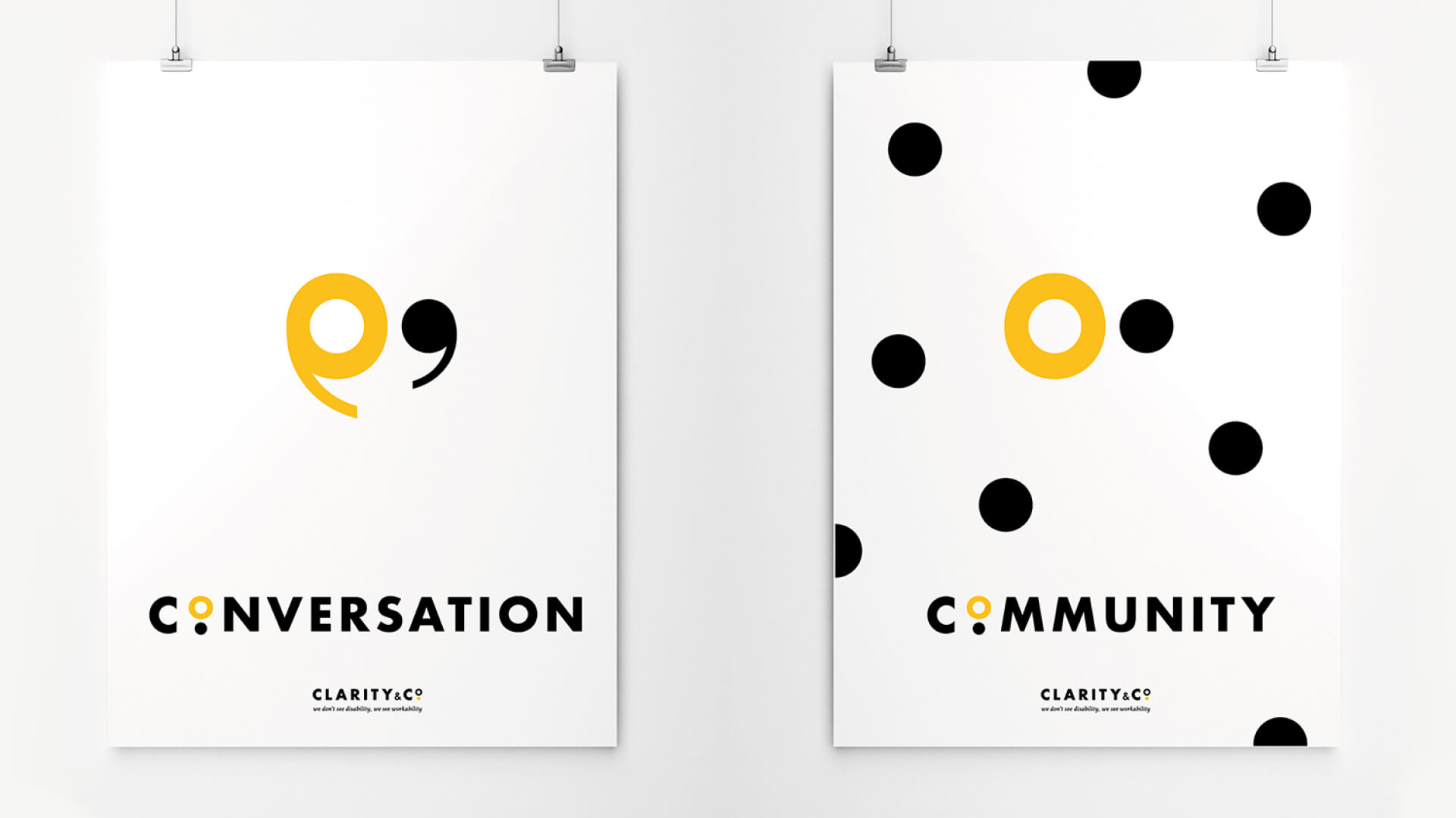 Clarity & Co brand identity design posters