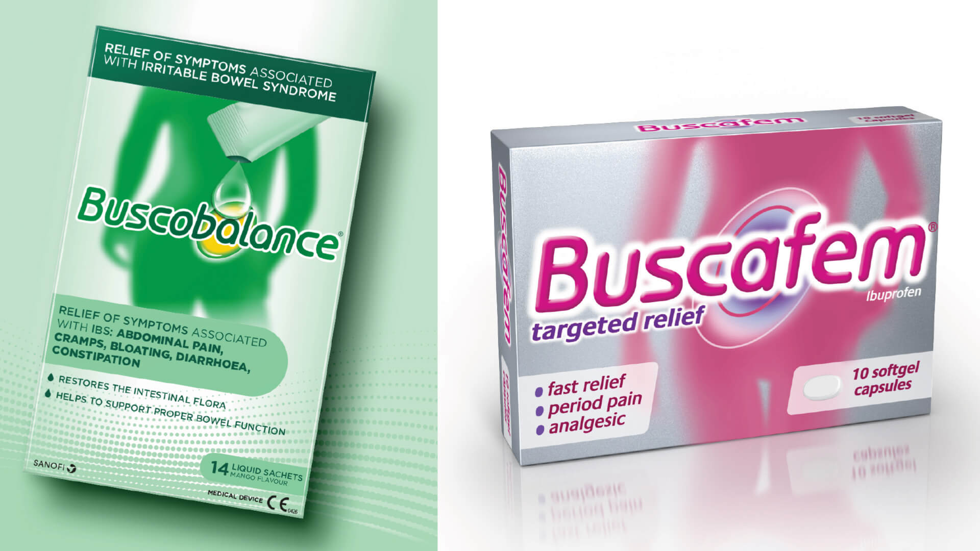Buscobiota and Buscafem Packaging Design